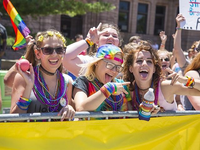Pridefest attendees celebrate the LGBTQ community in downtown St. Louis.