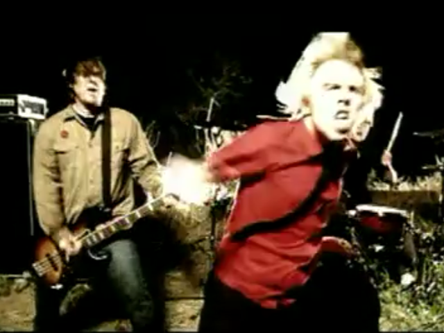 Michael Davenport is on the left in this screenshot from the video for the Ataris' cover of "Boys of Summer."