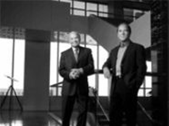 Decline of the Houston empire: Kenneth Lay (left)  and 
    Jeffrey Skilling (right), before the fall