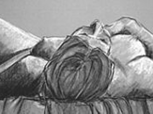 "Repose," a charcoal drawing by Connie Mielke, goes on view Saturday at the City Museum as part of Venus Envy.