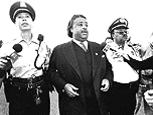 The Rev. Al Sharpton was among the notables escorted to jail.