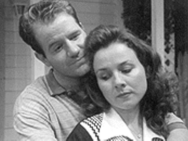 Brian Healy and Kelly Schneider in All My Sons.