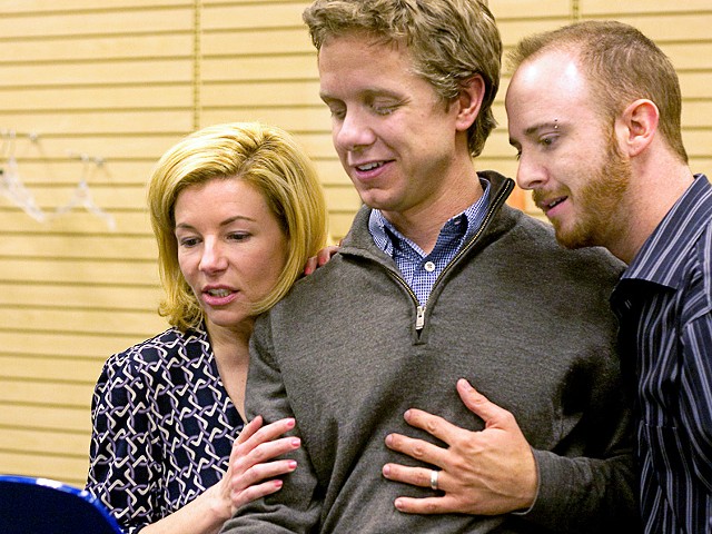 Michelle Hand, Ben Nordstrom and Charlie Barron in Echo Theatre Company's The Ugly One.