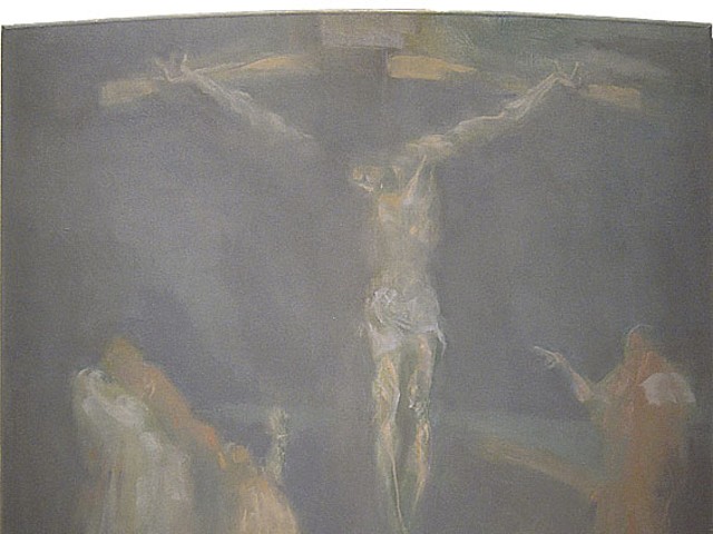 James Rosen, Homage to the Grunewald: The Isenheim Altarpiece, 1974, oil, oil/wax emulsion on canvas. Collection of the Graduate Theological Union, Berkeley, California.