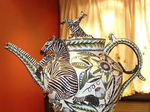 A Zebra teapot is one of many pieces up for sale this weekend.