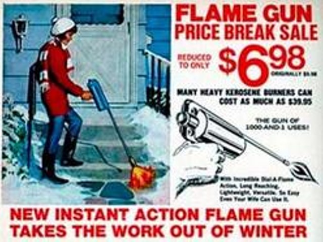 Boston's mayor appealed for M.I.T. engineers to develop flame throwers to help save the city from record snowfall.