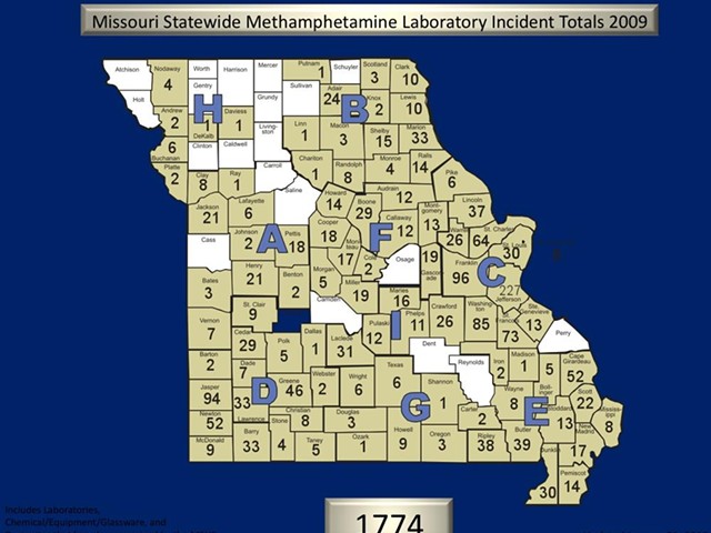 Missouri busted 1,776 meth labs last year and we're on pace for more than 1,800 in 2010.