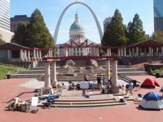 How long will Mayor Slay let the OccupySTL tents stay in Kiener Plaza?