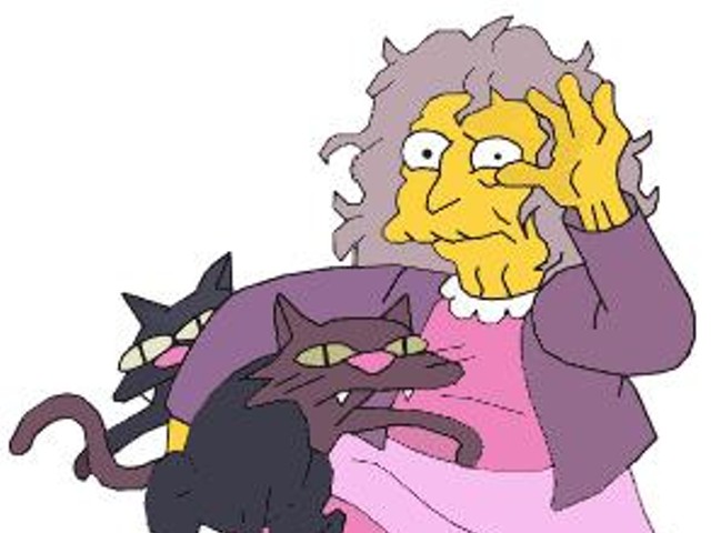 Crazy Cat Lady as depicted on The Simpsons