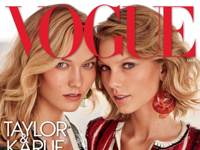 Karlie Kloss with her BFF Taylor Swift on the latest cover of Vogue.