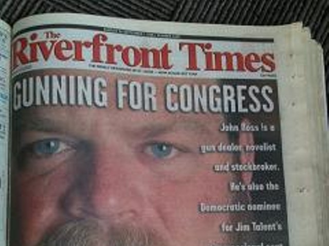 John Ross on the cover of the RFT in August 1998 under the headline, "Gunning for Congress."
