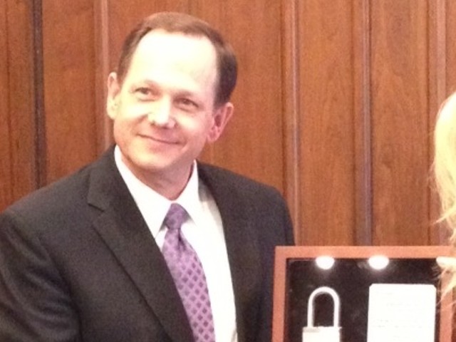 Mayor receiving "lock to the city" on Friday.