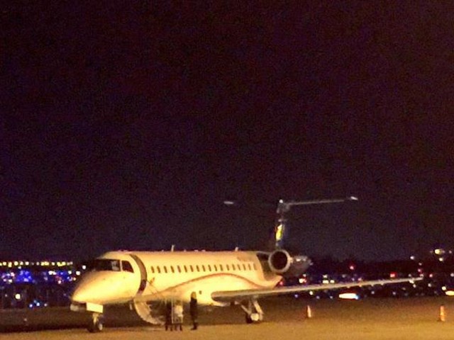 The plane that made an emergency landing in St. Louis while flying the Mississippi State men's basketball team home from Columbia.