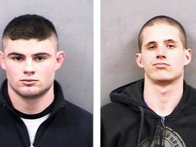 Sean Fitzgerald (right) and Zachary Tucker face hate crime charges after allegedly dropping cotton balls outside Mizzou's black cultural center.