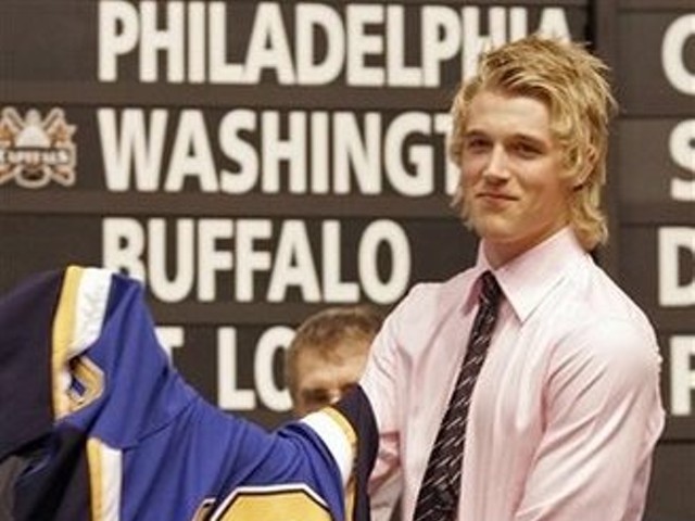 Patrik Berglund, this postseason's breakout player, back on draft day. He was in the middle of what is commonly known as his Duran Duran phase at the time.&nbsp;