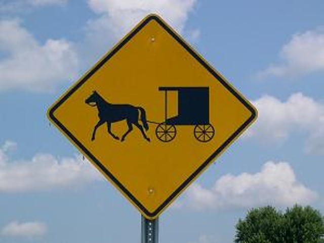 Warning: A horse and buggy is about to end your life.
