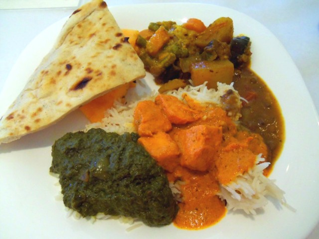 A plate from House of India's all-you-can-eat buffet