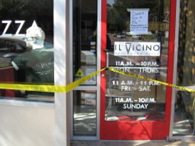 Il Vicino in Clayton, shortly after the fire that forced its closure.