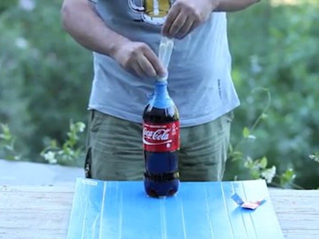 Video: Italian Man Places Entire Package of Mentos Inside a Coke; Condom Involved