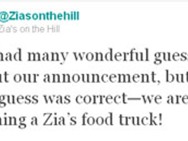 Zia's on the Hill Announces New Food Truck