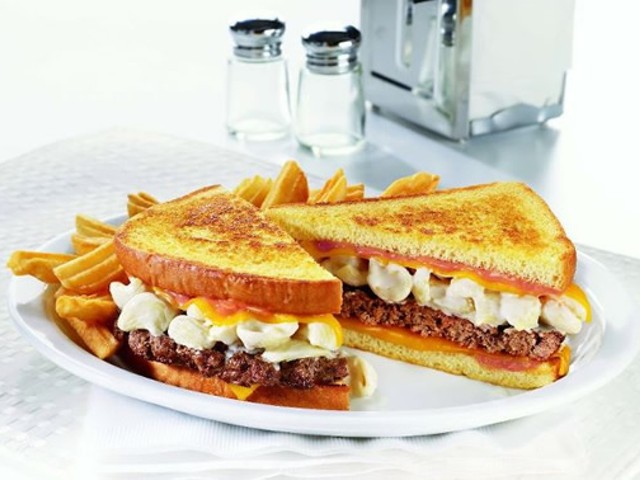 Denny's Tops Burger With Mac & Cheese, World Ends