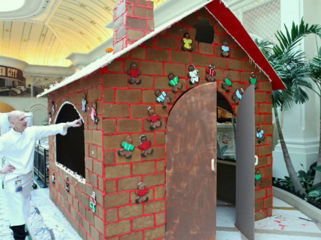 The life-sized, dine-in gingerbread house at River City Casino.
