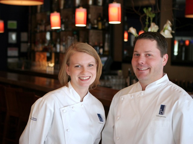 Chefs Megan and Colby Garrelts of progressive fine dining establishment Bluestem in Kansas City, Missouri