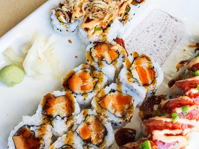 Assorted sushi during happy hour. | Photos by Mabel Suen