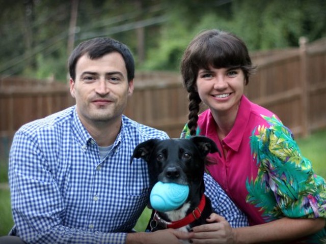 Greg Stinson and Nichole Torpea with Murphy in happier times.