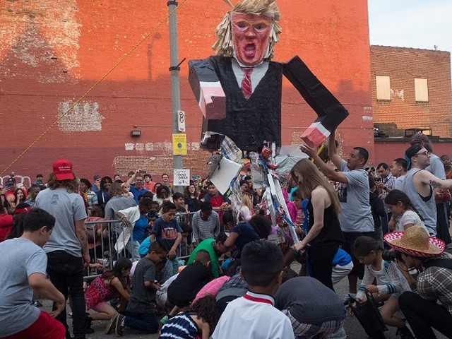The second of Rodriguez's Trump pinatas was a hit at Cherokee Street's 2016 Cinco de Mayo celebration.