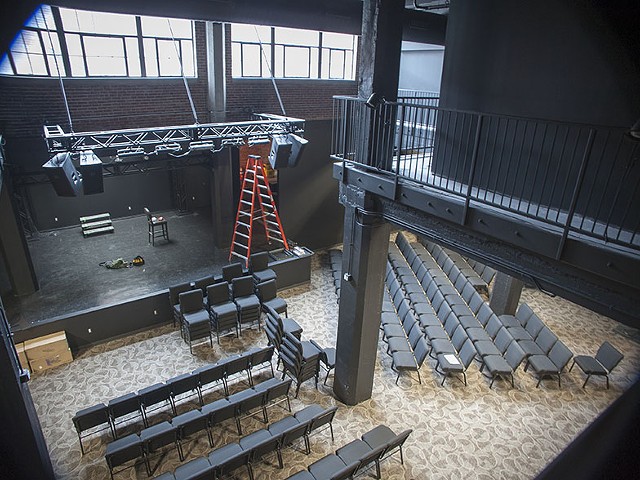 A view of the theater at .ZACK from its catwalk.