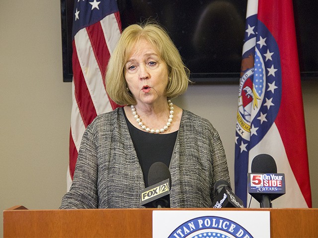 St. Louis Mayor Lyda Krewson delivered a press conference on the protests and police response on September 15, 2017.