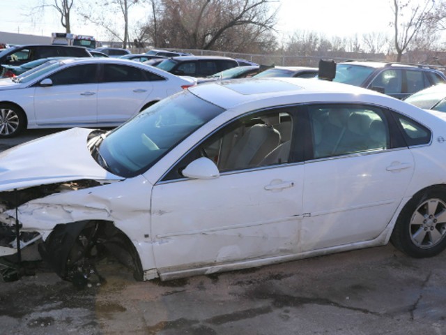 A stolen sedan was in bad shape following a collision with another stolen vehicle.