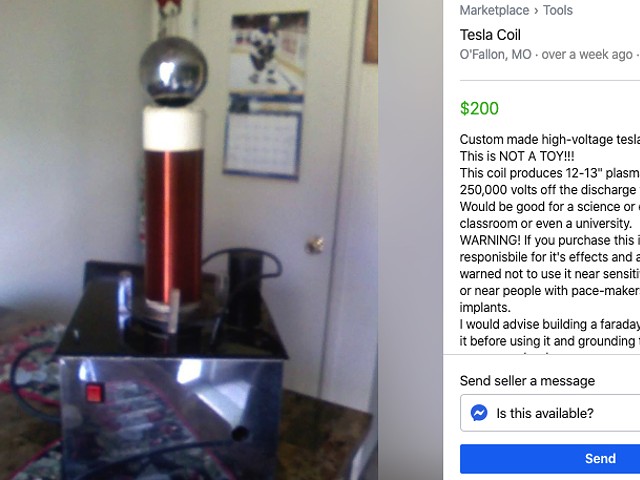 Missouri Man Selling Homemade Tesla Coil on Facebook Marketplace