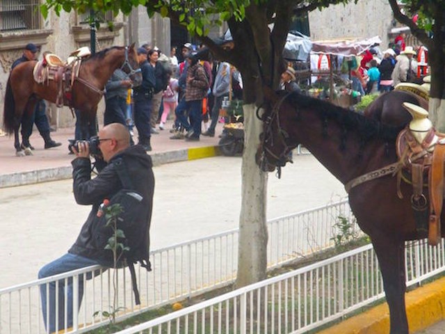 Steve Truesdell getting his shot in March 2016 in Talpa de Allende, Mexico.