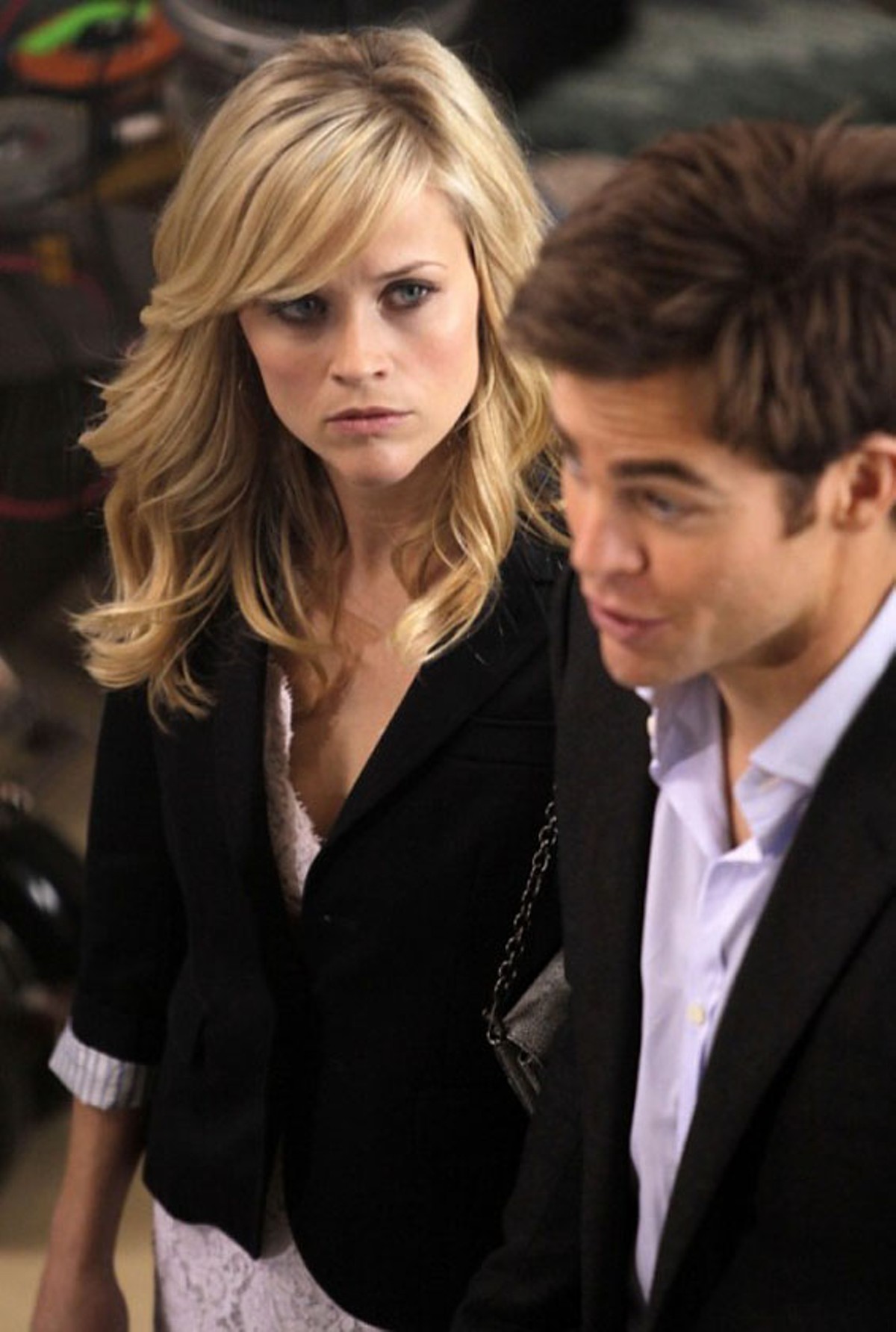 Waving the white flag: Reese Witherspoon and Chris Pine in This Means War.