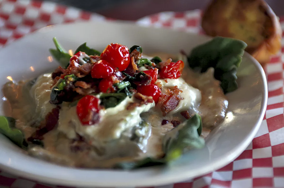 The three-cheese ravioli at Schoemehl's South Side Grill. Photos: Inside Schoemehl's South Side Grill.