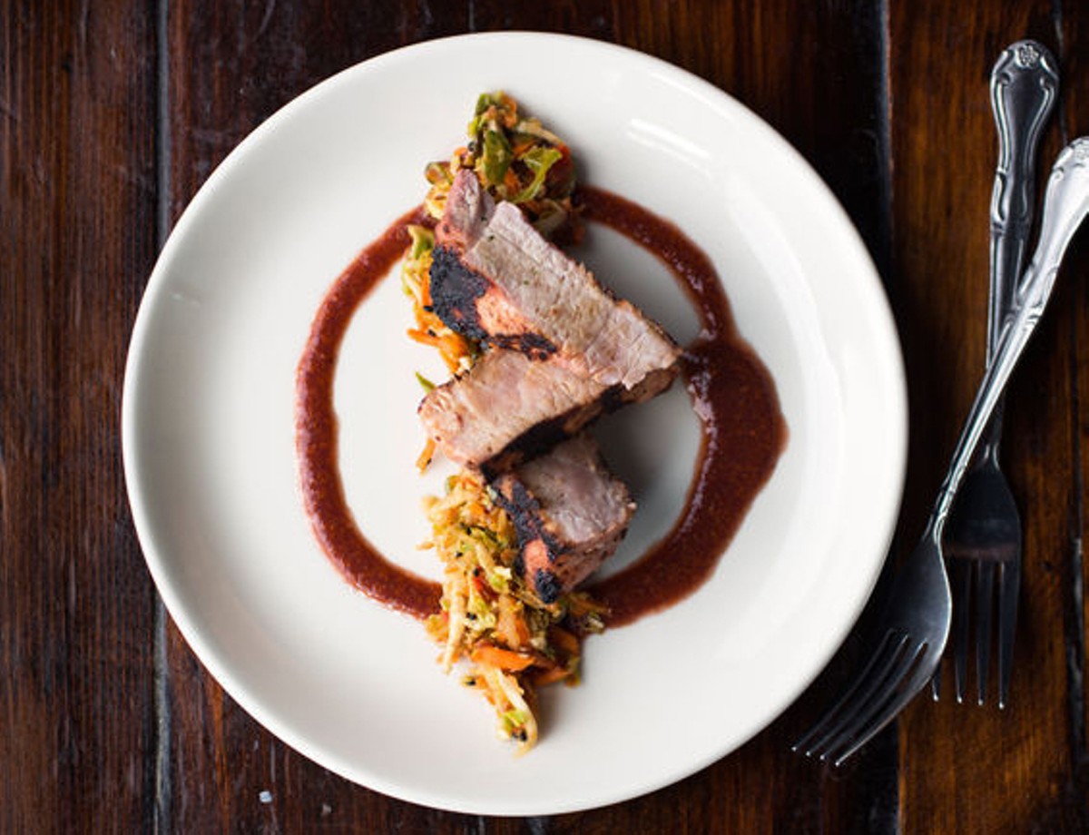 Country-style pork ribs with red wine barbecue sauce. Slideshow: Inside Table in Benton Park.