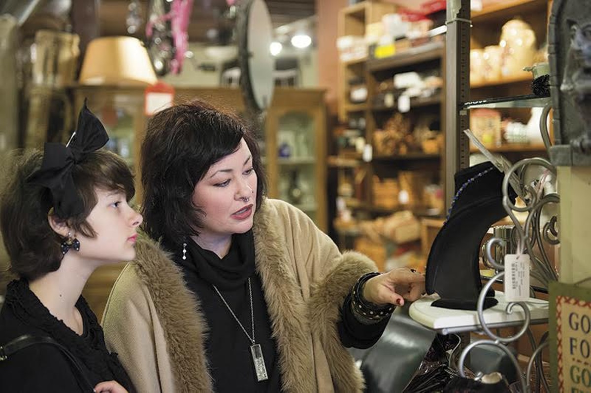 Charlotte Sumtimes and her daughter shop in St. Louis Hills.