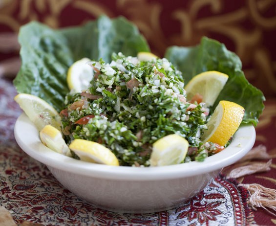 Tabouleh - a fusion of fresh parsley, tomatoes and burghul tossed lemon juice and olive oil.