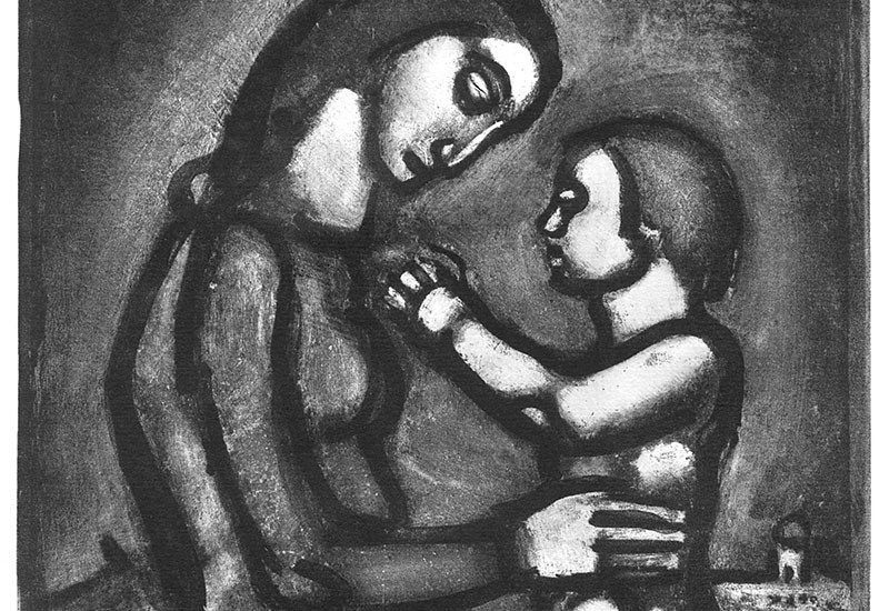 Georges Rouault, Wars, detested by mothers, Plate no. 42 from Miserere et Guerre, 1927. Etching. MOCRA collection.