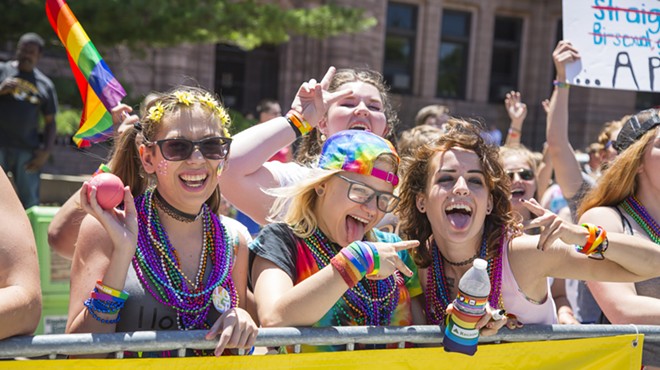 Pridefest attendees celebrate the LGBTQ community in downtown St. Louis.