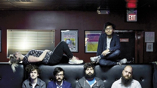 Foxing. Josh Coll is on the bottom, third from the left.