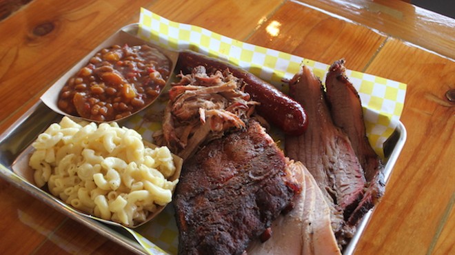 Barbecue choices include brisket, ribs, smoked turkey, hot sausage and pulled pork.