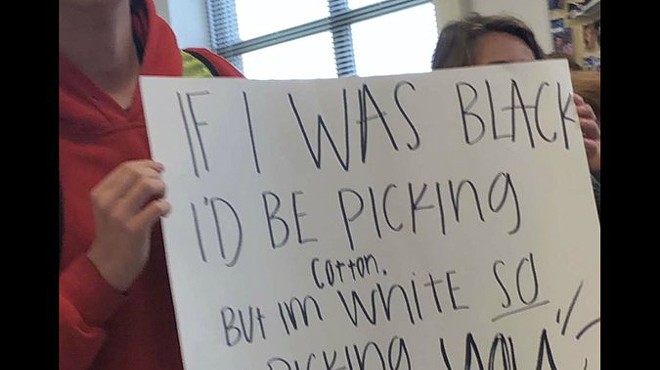 A Francis Howell student (face cropped out) opted for this 'promposal' strategy.