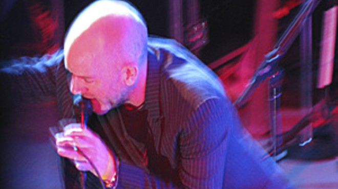 R.E.M. vocalist Michael Stipe accelerates at Stubb's BBQ during South by Southwest.