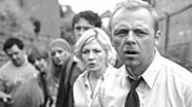 Death becomes them: Kate Ashfield and Simon Pegg 
    (foreground) in Shaun of the Dead.