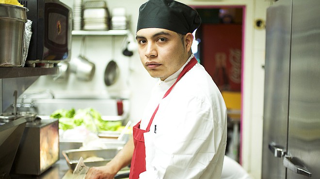 Executive chef Alberto George in the restaurant's kitchen.