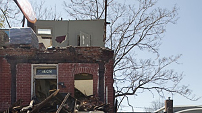 Bowood Farms is visible behind the rubble.