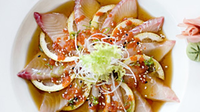 Caf&eacute; Mochi's  tai sashimi in ponzu sauce.
